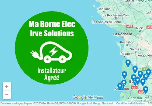 liste ville électricien irve autour de moi gironde (33) avec Ma Borne Elec - Irve 33